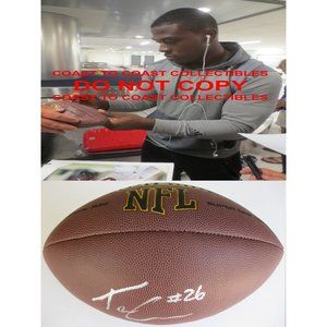 Tevin Coleman San Francisco 49ers signed, autographed, NFL football, COA proof